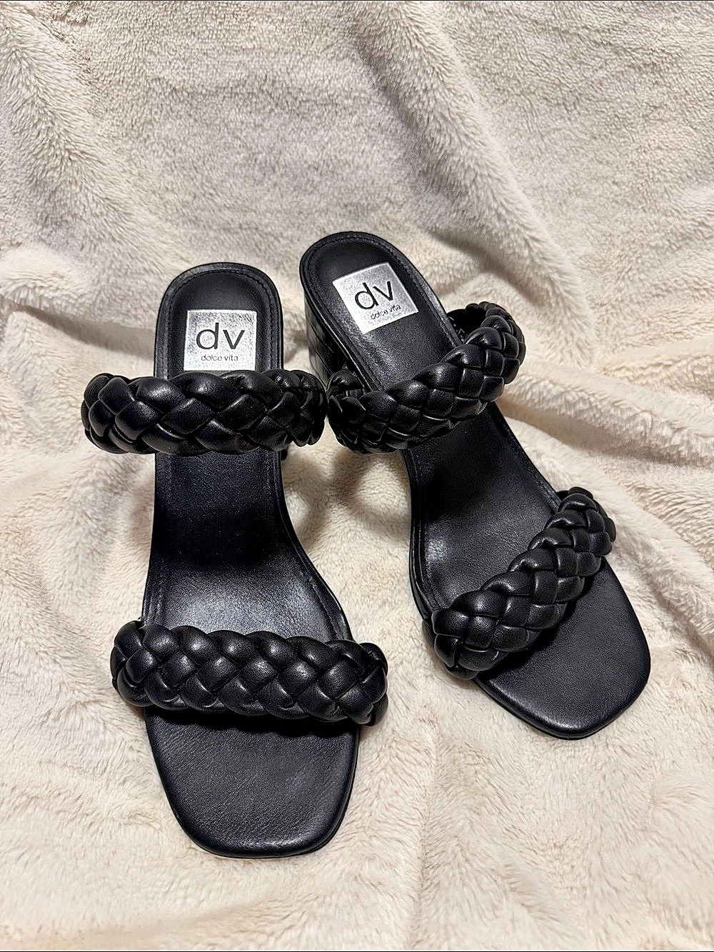 DV by Dolce Vita Veniss Block Heel Slide Sandal Black